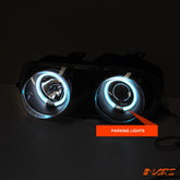 Black CCFL Angel - Eyes Projector Head Lights for Honda Integra DC2 1993 - 1997 - Mars Performance